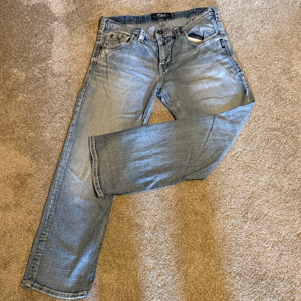 Silver Jeans Men's Light Blue Straight Jeans